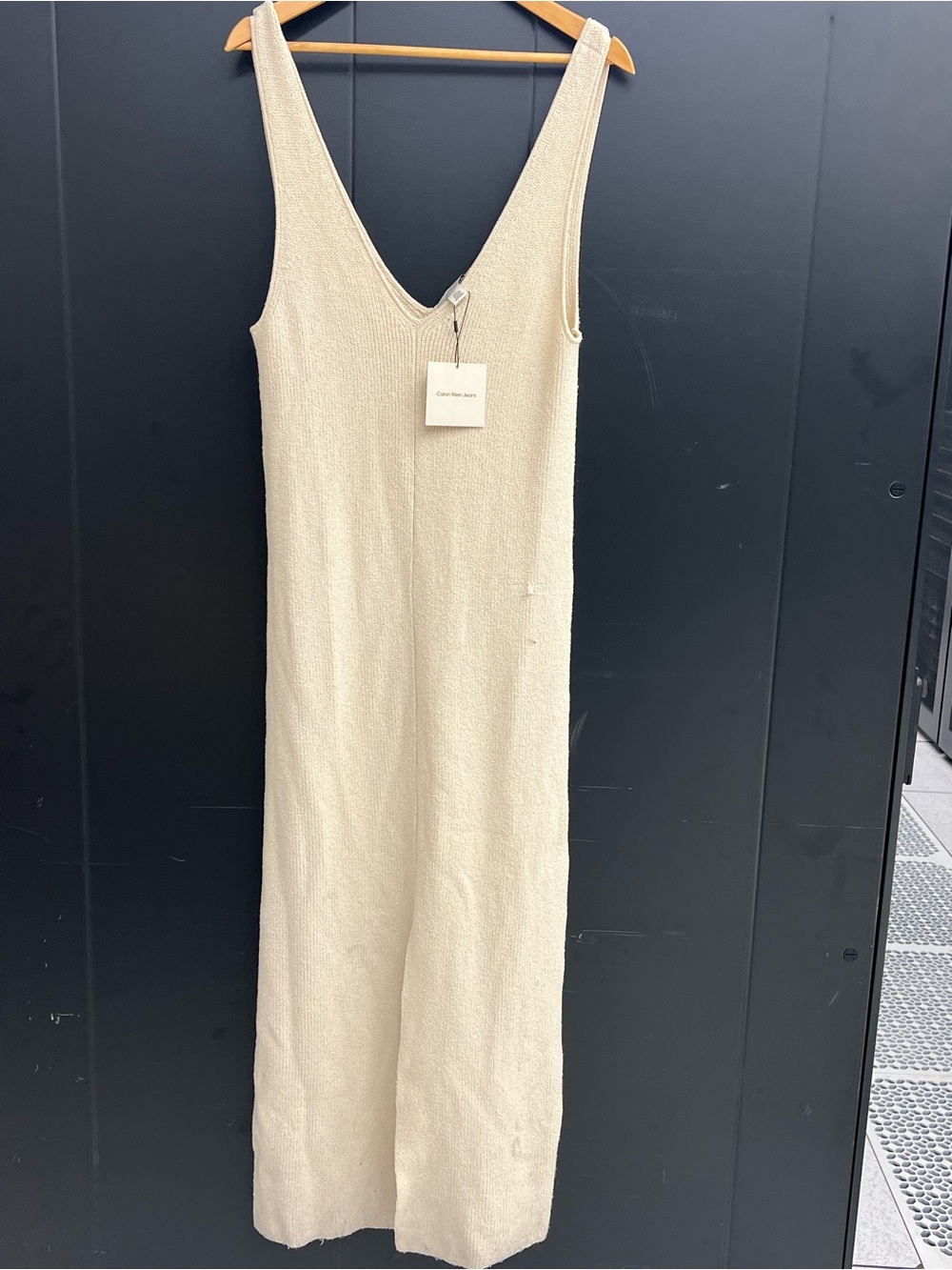 Calvin Klein Jeans Cream Sleeveless Knit Maxi Dress